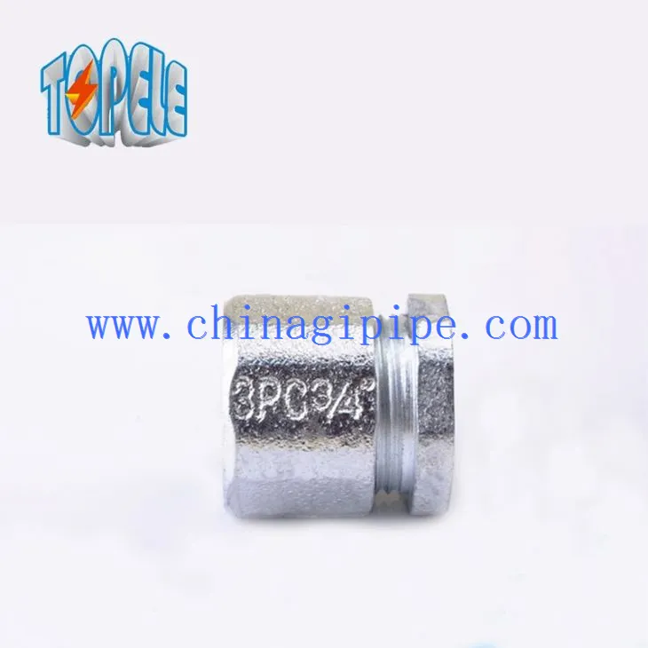 Zinc Malleable Iron Three Piece Coupling For Threaded Rigid Conduits